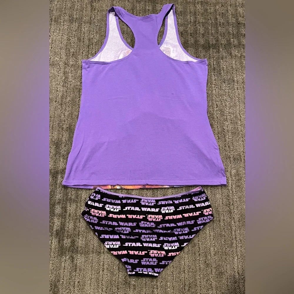 New Disney Star Wars Purple Racerback Tank Top and matching bottoms Women’s XL - Picture 6 of 8